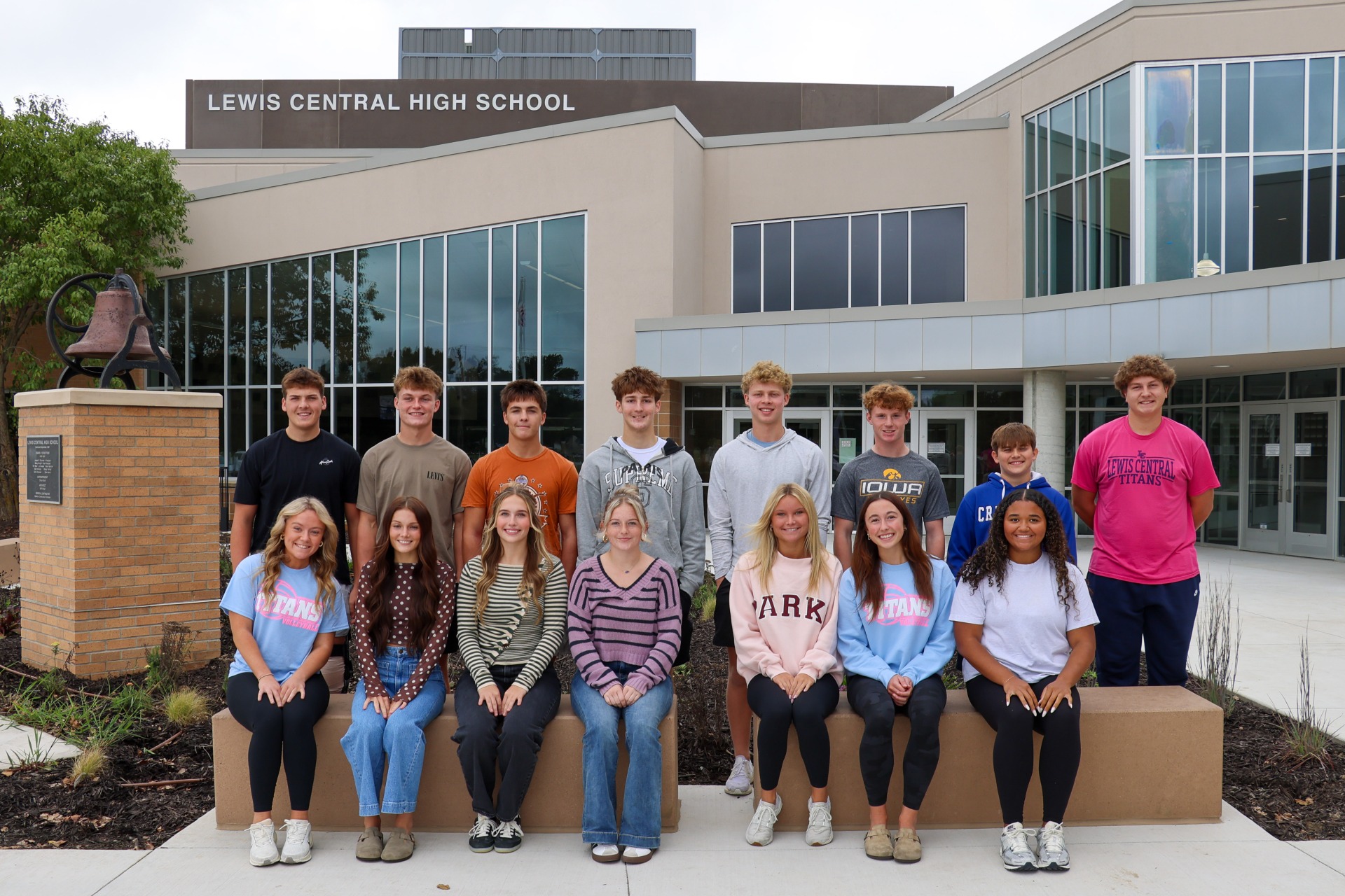 The 2026 LCHS homecoming court, sitting outside of the high school.