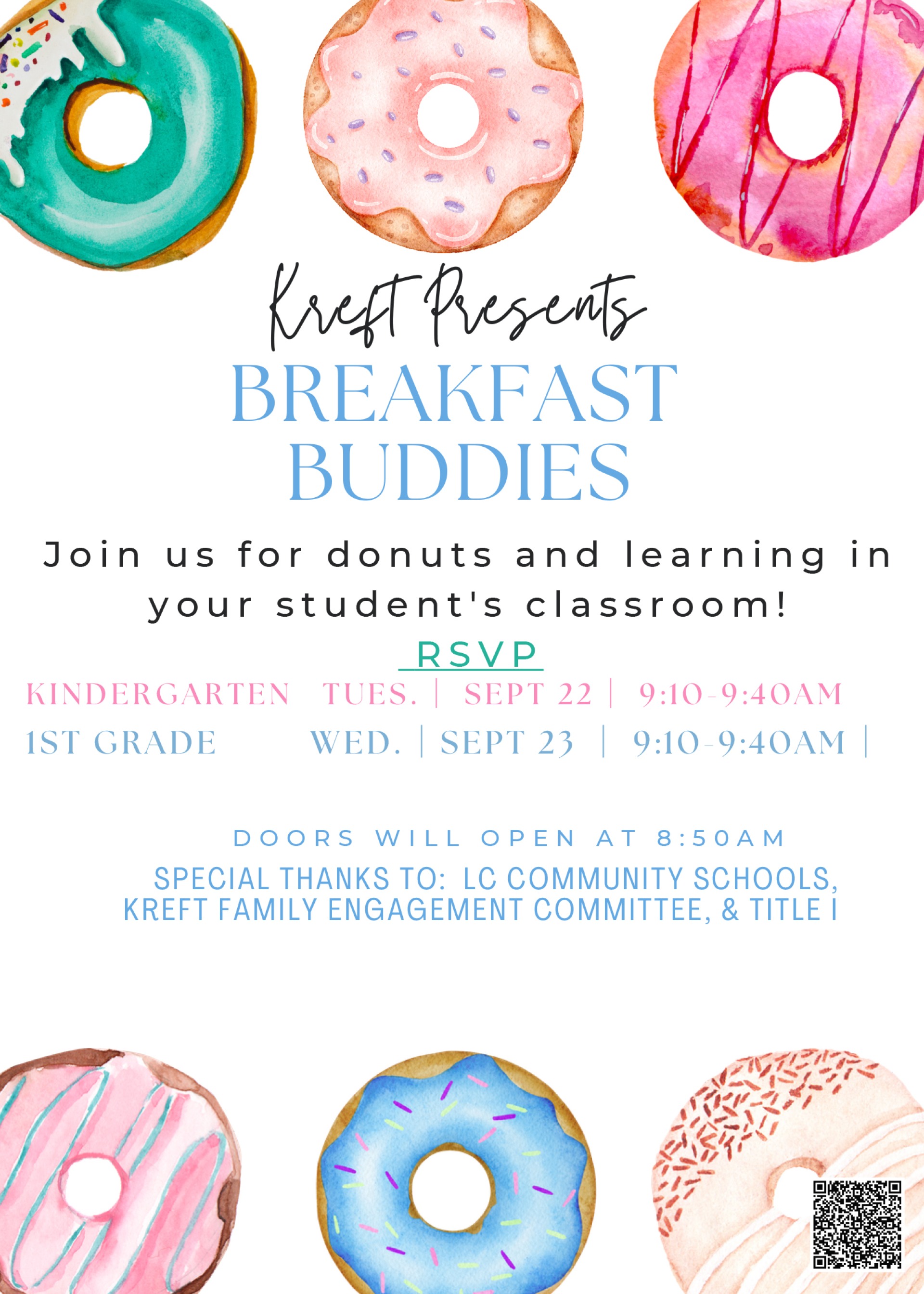 Breakfast Buddies event flyer.