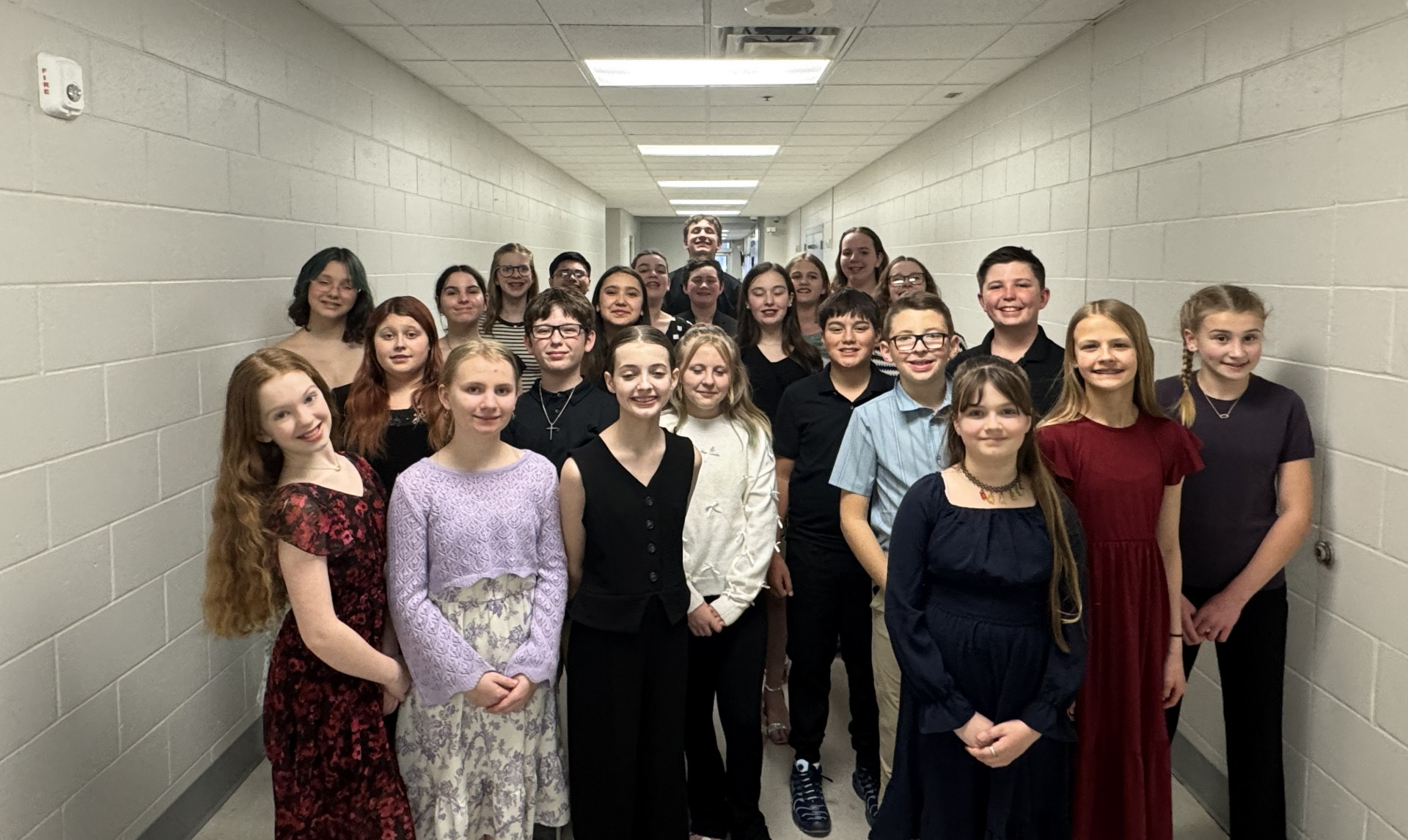 A group photo of the middle school students who participated in the SWICDA Honor Choir.