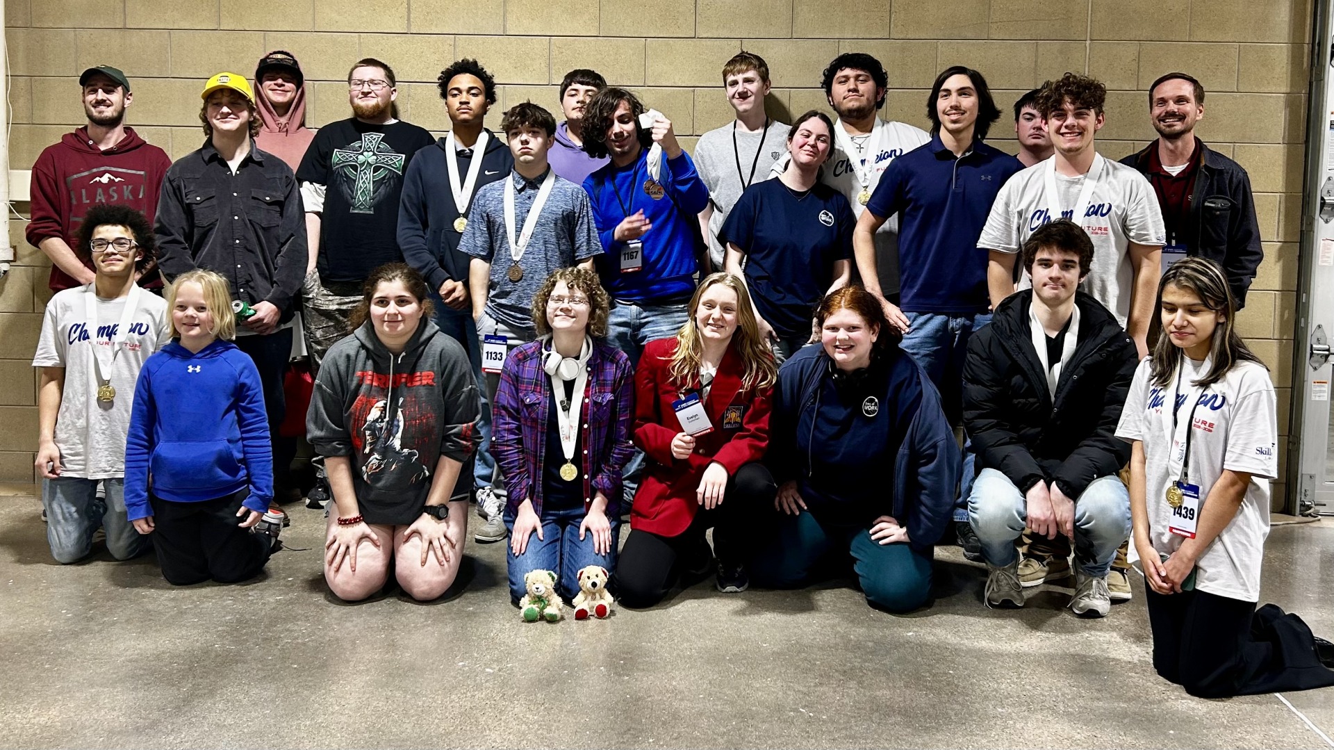 A group photo of Lewis Central students who competed at the SkillsUSA State Competition.