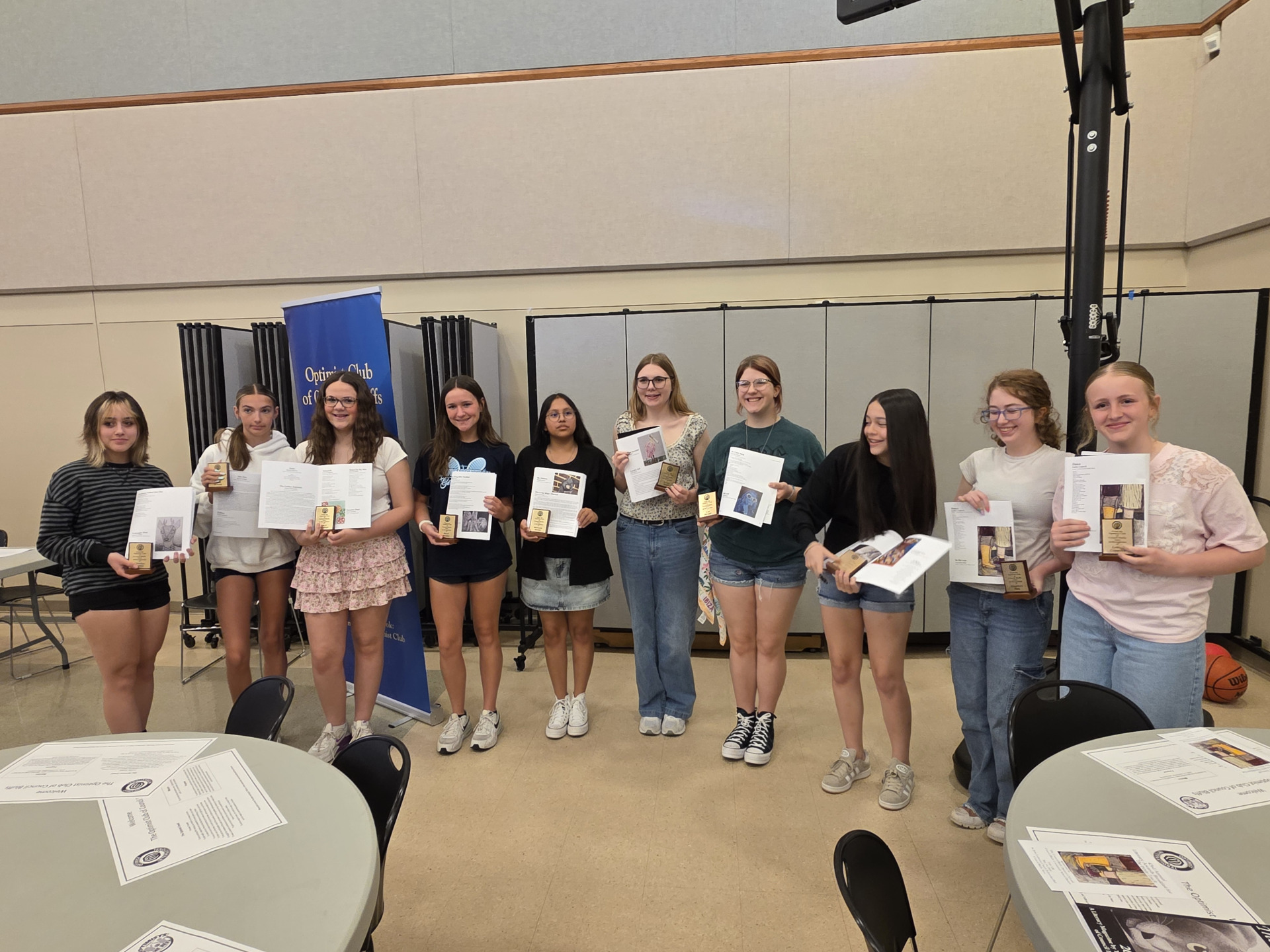 A group photo of the LCMS and LCHS students who had work published in The Write Touch.