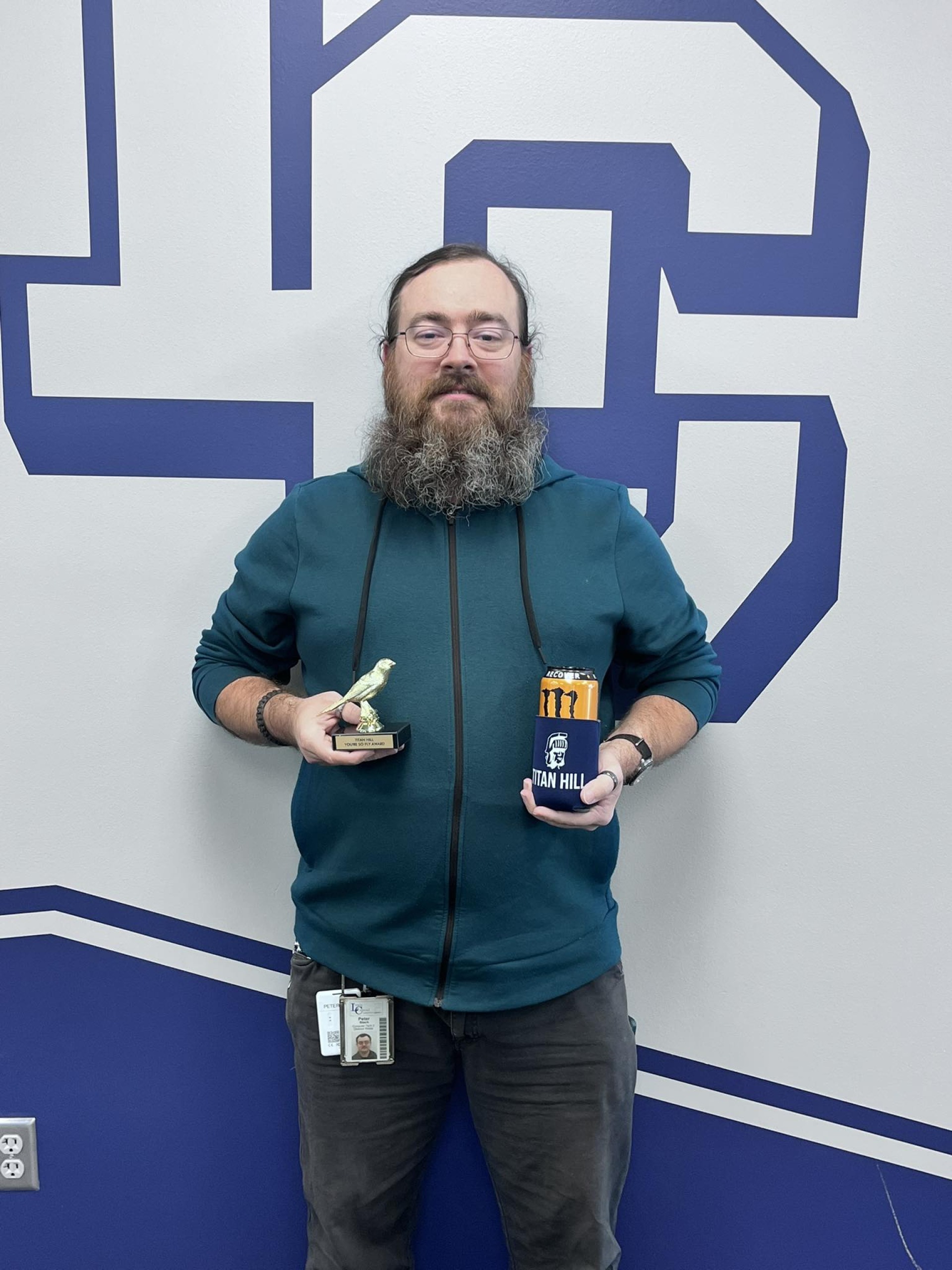 Peter Black with his "You\'re so Fly" award