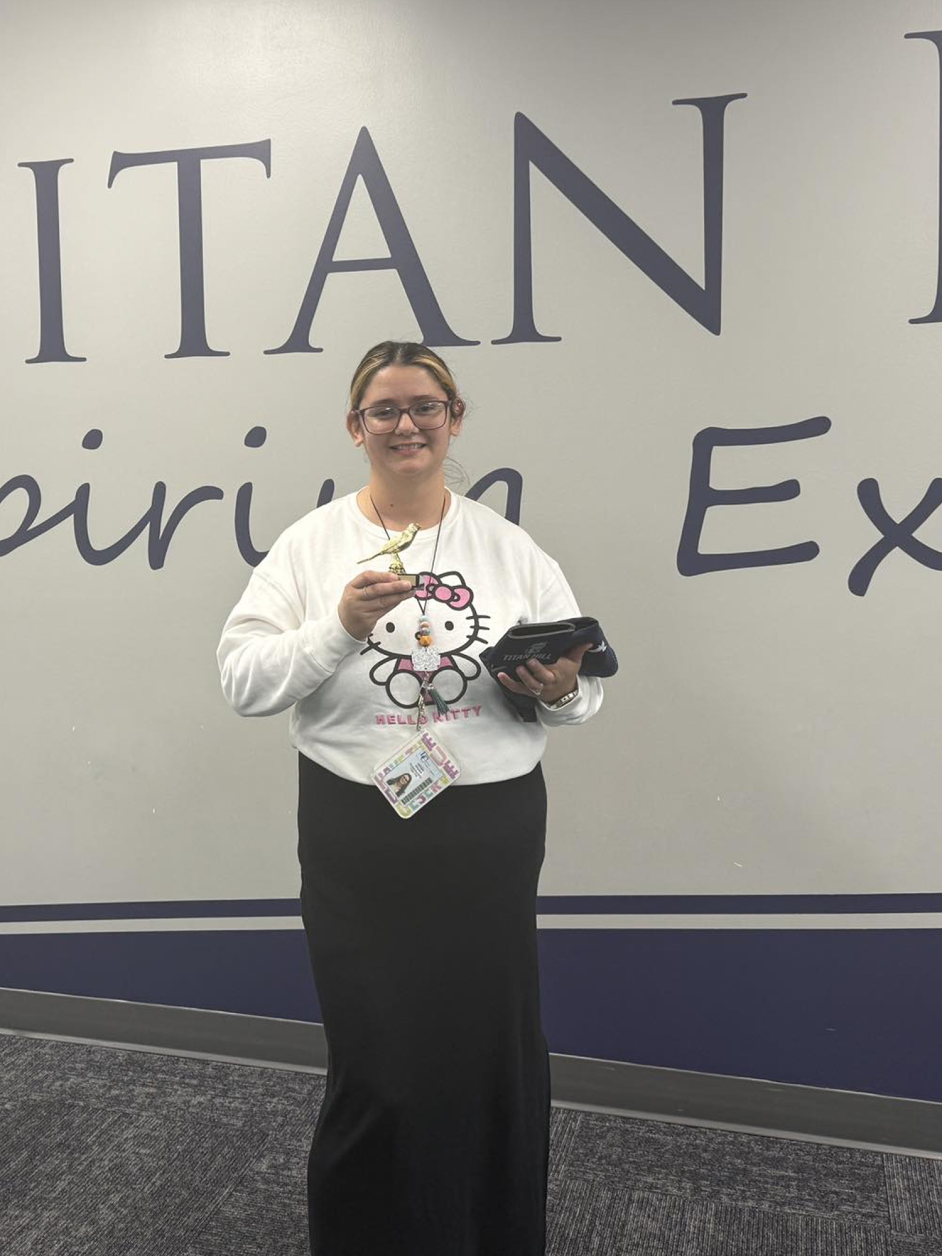 Miss Hilda with her "You\'re so Fly" award