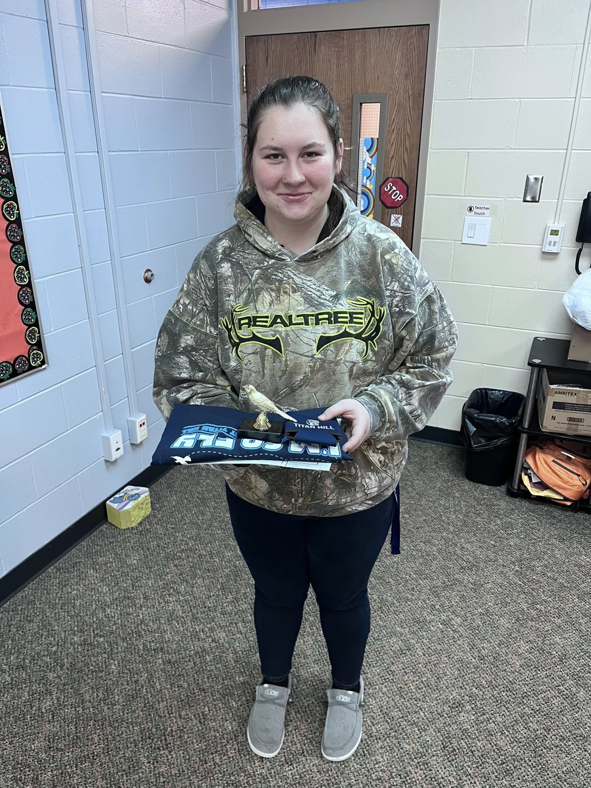 Miss Main with her Youre so Fly staff award.